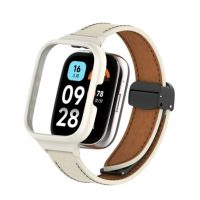 eses Curea din piele cu clips magnetic pentru Xiaomi Redmi Watch 3 Active - albă