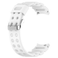 Brățară din silicon cu două rânduri pentru Samsung Galaxy Watch 4, 5, 6, 7 - Alb, 20 mm