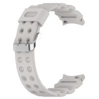 Brățară din silicon cu două rânduri pentru Samsung Galaxy Watch 4, 5, 6, 7 - Gri, 20 mm