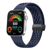 Brățară din silicon perforată cu cataramă magnetică pentru Huawei Watch Fit 3, 4 și 4 Pro - Albastră