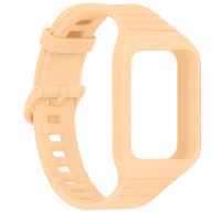 eses Brățară din silicon cu ramă pentru Honor Band 9 - Bej/Roz