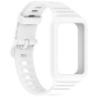 eses Brățară din silicon cu ramă pentru Honor Band 9 - Alb