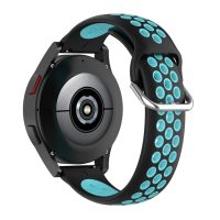 eses Curea sport din silicon cu introducere - Culoare negru-albastru, 22 mm