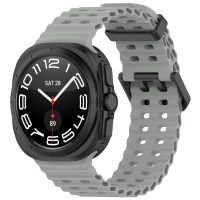 Brățară din silicon perforată cu cataramă magnetică pentru Samsung Galaxy Watch Ultra 47 mm - Gri