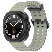 Brățară din silicon perforată cu cataramă magnetică pentru Samsung Galaxy Watch Ultra 47 mm - Khaki
