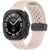 Brățară din silicon perforată cu cataramă magnetică pentru Samsung Galaxy Watch Ultra 47 mm - Roz