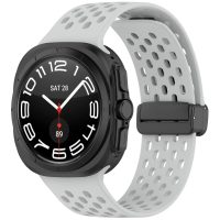Brățară din silicon perforată cu cataramă magnetică pentru Samsung Galaxy Watch Ultra 47 mm - Gri
