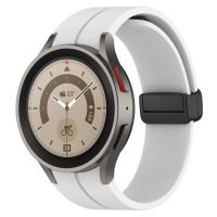 esec Brățară din silicon cu prindere magnetică pentru Samsung Galaxy Watch 4, 5, 6, 7 - Alb