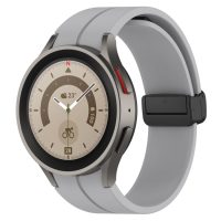 esec Brățară din silicon cu prindere magnetică pentru Samsung Galaxy Watch 4, 5, 6, 7 - Gri deschis