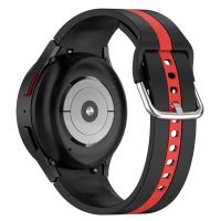 esec Brățară din silicon pentru Samsung Galaxy Watch 4 și 5 - Dungi negre și roșii