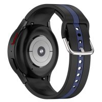 esec Brățară din silicon pentru Samsung Galaxy Watch 4 și 5 - Dungi negre și albastre