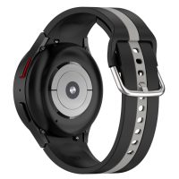 esec Brățară din silicon pentru Samsung Galaxy Watch 4 și 5 - Dungi negre și gri