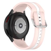 esec Brățară din silicon pentru Samsung Galaxy Watch 4 și 5 - Dungi roz și albe