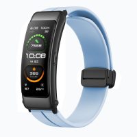 Brățară din silicon cu buclă magnetică - Albastru deschis, 16 mm