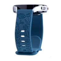brățară din silicon eses - albastru închis floral, 18 mm