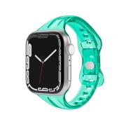 Brățară din silicon transparent pentru Apple Watch - Verde, 38mm, 40mm, 41mm