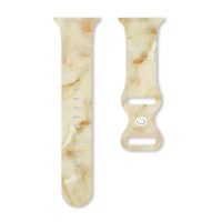 Brățară din silicon cu model marmorat pentru Apple Watch - Bej, 38mm, 40mm, 41mm