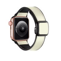 eses Cureaua sportivă din piele pentru Apple Watch - Alb 42mm, 44mm, 45mm, 49mm