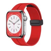brățară din silicon pentru Apple Watch - Roșie magnetic L - 42 mm, 44 mm, 45 mm, 49 mm