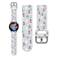 brățară din silicon pentru Ceas - Gri de Crăciun cu fulgi de zăpadă, 22 mm