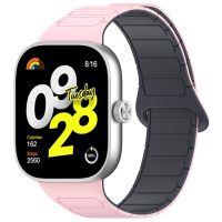 eses Husă magnetică din silicon pentru Xiaomi Redmi Watch 4, Smart Band 8 Pro și 9 Pro - Roz
