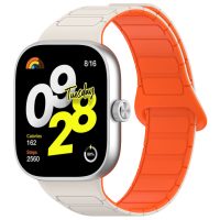 eses Husă magnetică din silicon pentru Xiaomi Redmi Watch 4, Smart Band 8 Pro și 9 Pro - Albă