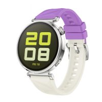 eses Curea din silicon texturat pentru Huawei GT 5 - Gri-violet