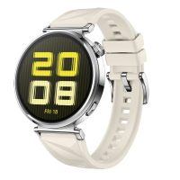 eses Curea din silicon texturat pentru Huawei GT 5 - Gri deschis