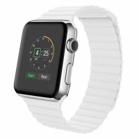 Brățară din piele magnetică pentru Apple Watch - Alb 38mm, 40mm, 41mm