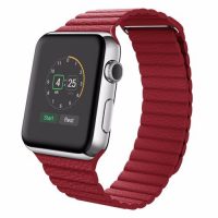 Brățară din piele magnetică pentru Apple Watch - Roșie 38mm, 40mm, 41mm