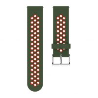 Brățară din silicon perforată - Verde-roșu, 22 mm