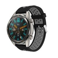 Brățară din silicon perforată - Negru-gri, 20 mm
