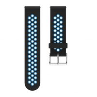 Brățară din silicon perforată - Negru-albastru, 20 mm