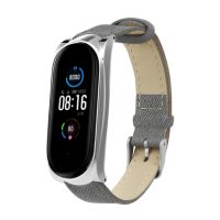 eses Curea din piele pentru Xiaomi Mi Band 3, 4, 5 și 6 - Gri