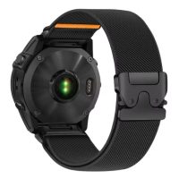 eses Curea elastică din nylon pentru Garmin - Culoarea Neagră, QuickFit 26 mm