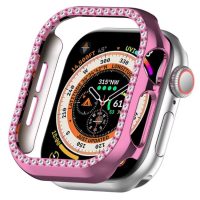 Cadru de protecție cu pietricele pentru Apple Watch 10, 42 mm - Roz