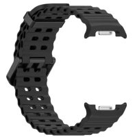 brățară din silicon perforat pentru Samsung Galaxy Watch 8 - Negru