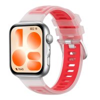 brățară sportivă din silicon pentru Huawei Watch Fit 3, 4, 4 Pro, 5 și 5 Pro - Roșie, transparentă