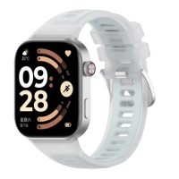 Brățară din silicon eses pentru Xiaomi Redmi Watch 4, 5, 6 și Smart Band 8 Pro, 9 Pro și 10 Pro - Albastră deschisă, transparentă