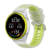Brățară din silicon rapidă pentru Garmin - Verde transparent, 20 mm