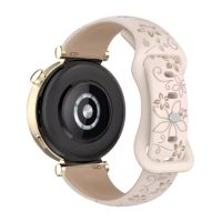 Brățară din silicon eses cu model floral - Bej cu maro, 12 mm