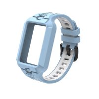 Brățară din silicon cu ramă pentru Honor Band 9, 10 și 11 - Albastru deschis