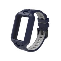 Brățară din silicon cu ramă pentru Honor Band 9, 10 și 11 - Albastru închis