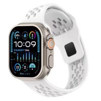 Brățară din silicon eses pentru Apple Watch cu capete înclinate - Alb 38mm, 40mm, 41mm, 42mm