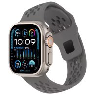 Brățară din silicon eses pentru Apple Watch cu capete înclinate - Gri 42mm, 44mm, 45mm, 49mm