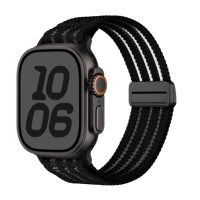 esem curea din nylon pentru Apple Watch cu dungi transparente - Negru 38mm, 40mm, 41mm, 42mm