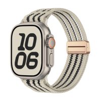 esem curea din nylon pentru Apple Watch cu dungi transparente - Bej 38mm, 40mm, 41mm, 42mm