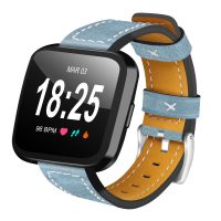 Curea din piele pentru Fitbit Versa - Albastru