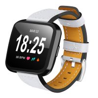Curea din piele pentru Fitbit Versa - Alb