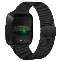 esel Brățară milaneză pentru Fitbit Versa - Mărimea L, Neagră